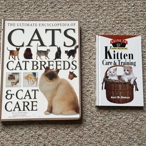 Lot of two books on cat and kitten breeds and care